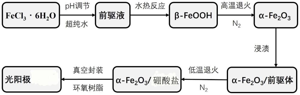 一種硼酸鹽負(fù)載α-Fe2O3光陽極及其制備方法和應(yīng)用與流程