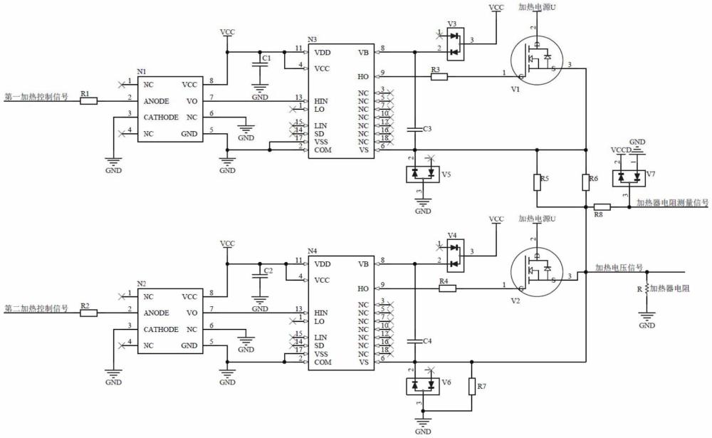 一種可實(shí)時(shí)測量加熱器電阻的加熱驅(qū)動電路及驅(qū)動方法與流程