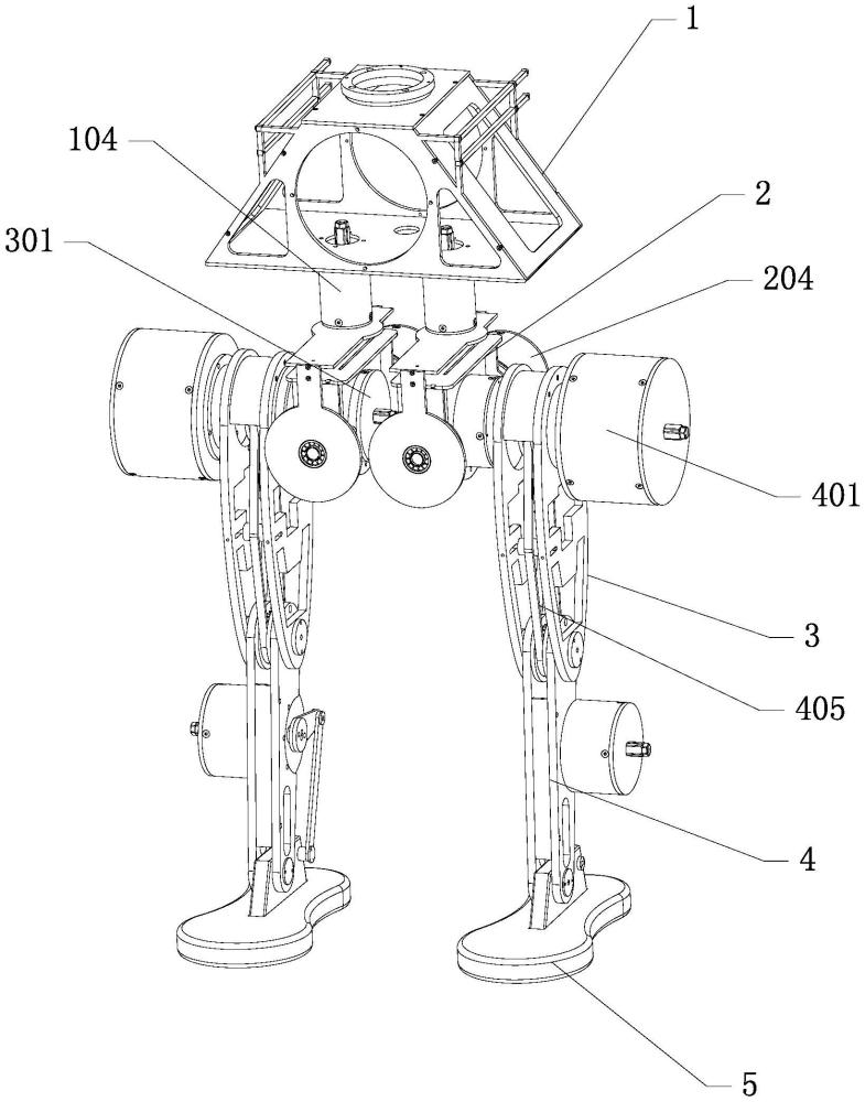 一種水陸兩棲人形機器人用五自由度腿