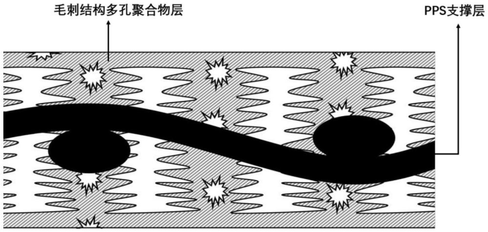 一種具有毛刺結(jié)構(gòu)的電解水制氫隔膜及其制備方法與流程