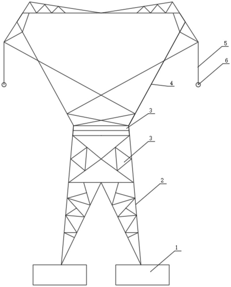 一種阻力型輸電線路防風(fēng)偏鐵塔的制作方法