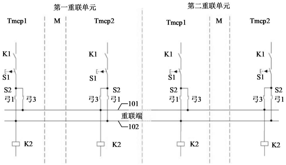 重聯(lián)列車的受電弓重聯(lián)控制電路、方法及重聯(lián)列車與流程