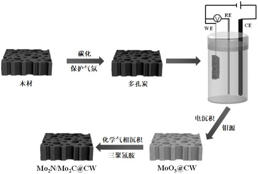 一種含碳化鉬-氮化鉬異質(zhì)結(jié)構(gòu)的炭材料及其制備方法和應(yīng)用