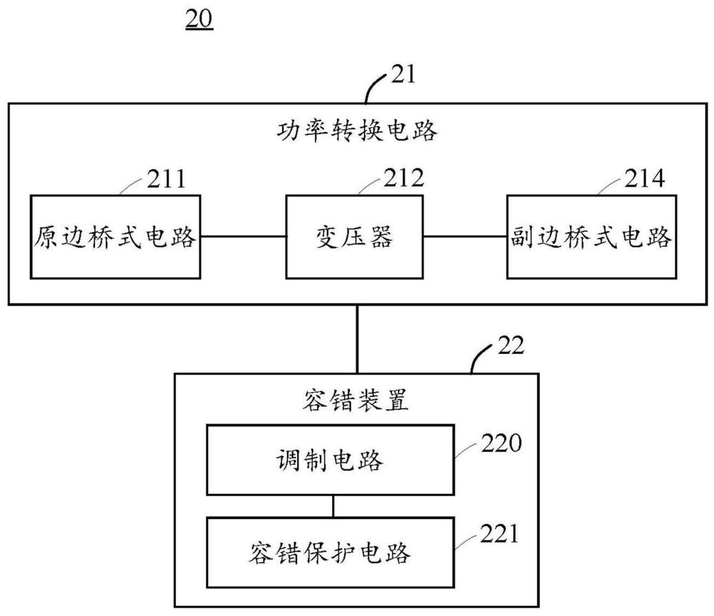 容錯裝置、功率轉(zhuǎn)換設(shè)備、供電系統(tǒng)和功率轉(zhuǎn)換電路的容錯方法與流程