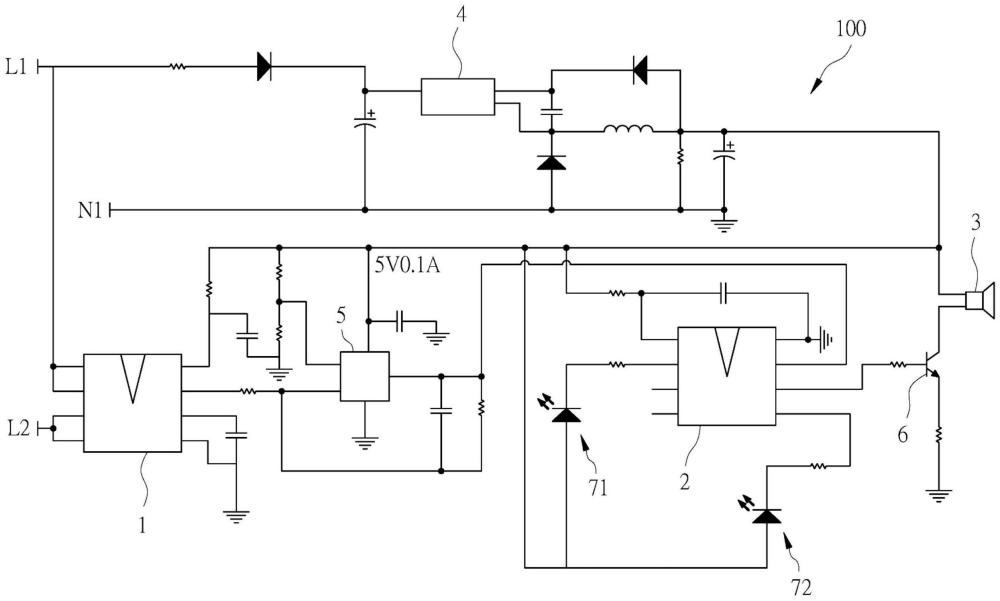 交流電的過載警示電路構(gòu)造的制作方法