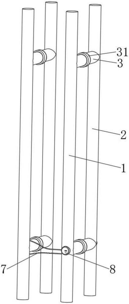 一種具有嵌入式鋼絲鎖的玻璃門拉手的制作方法