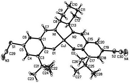 一种硫氰酸基取代的席夫碱含铜配合物、制备方法及用途