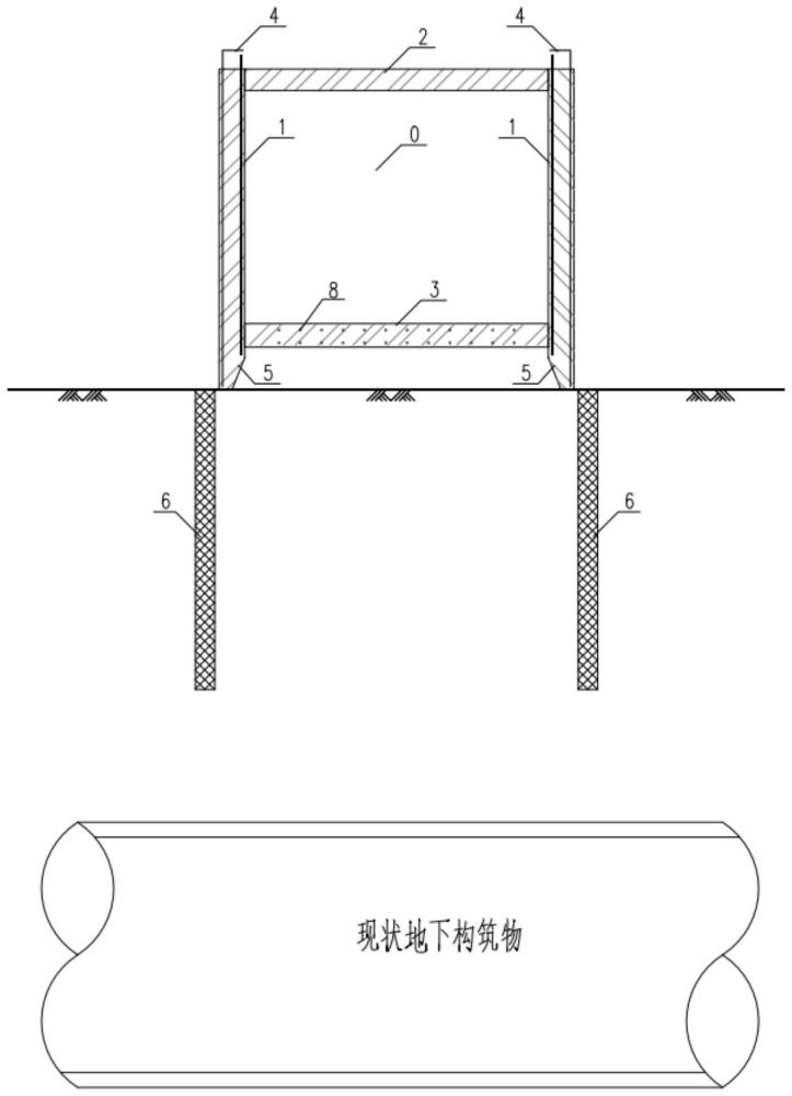 一種上跨地下構筑物的箱涵基坑支護結構的制作方法