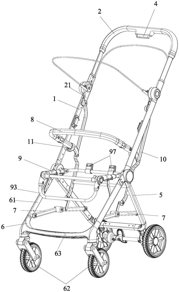 一鍵收車的兒童推車的制作方法