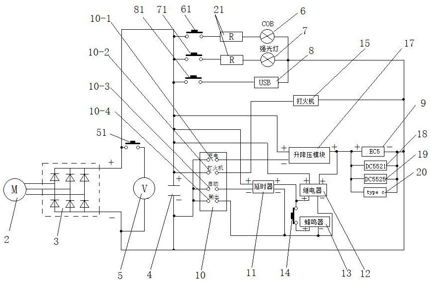 手搖延時啟動救援電源的制作方法
