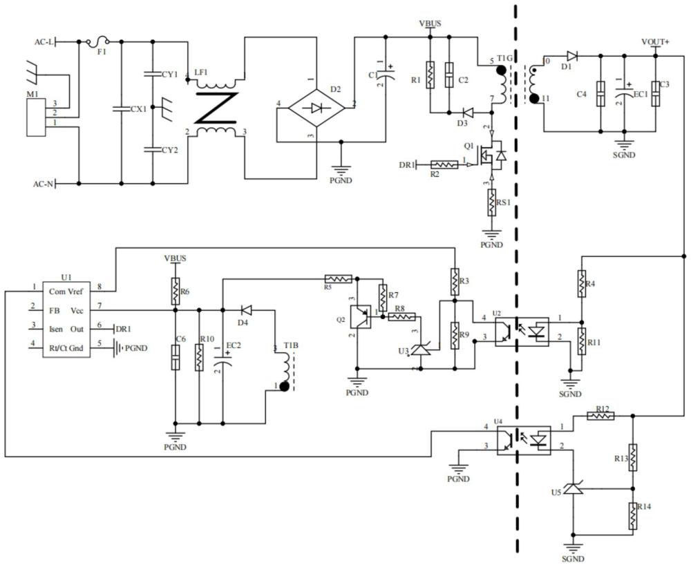 一種適用于寬范圍輸入輔助電源短路保護(hù)電路及方法與流程