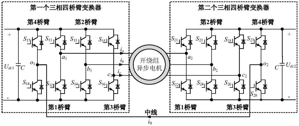 一種共中線開繞組異步電機驅動系統及模型預測控制方法